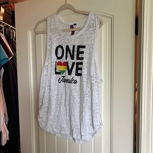 White Graphic 'One Love Jamaica' Tank Top